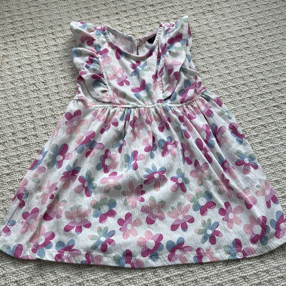 Floral Kids Dress in Pink and Blue